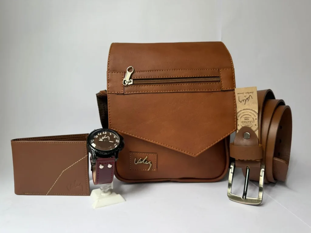 Combo  Lancelot en Cuero con Obsequio Reloj