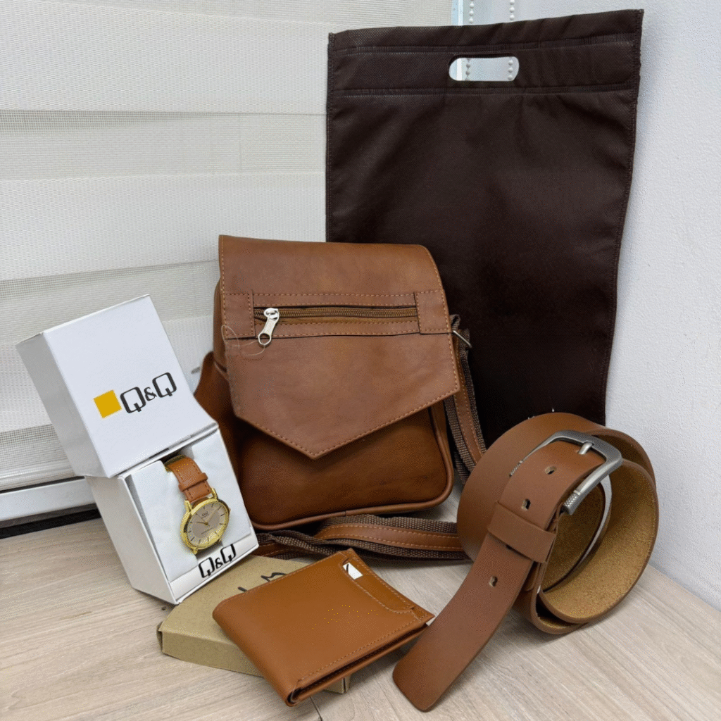 Combo  Lancelot en Cuero con Obsequio Reloj